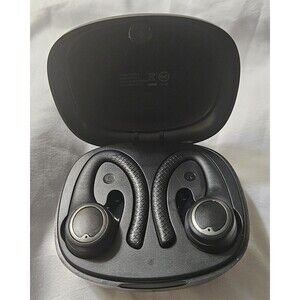 Coby CEWTSV2 Wireless Bluetooth Ear-hook Earbuds, Black, Charging Case